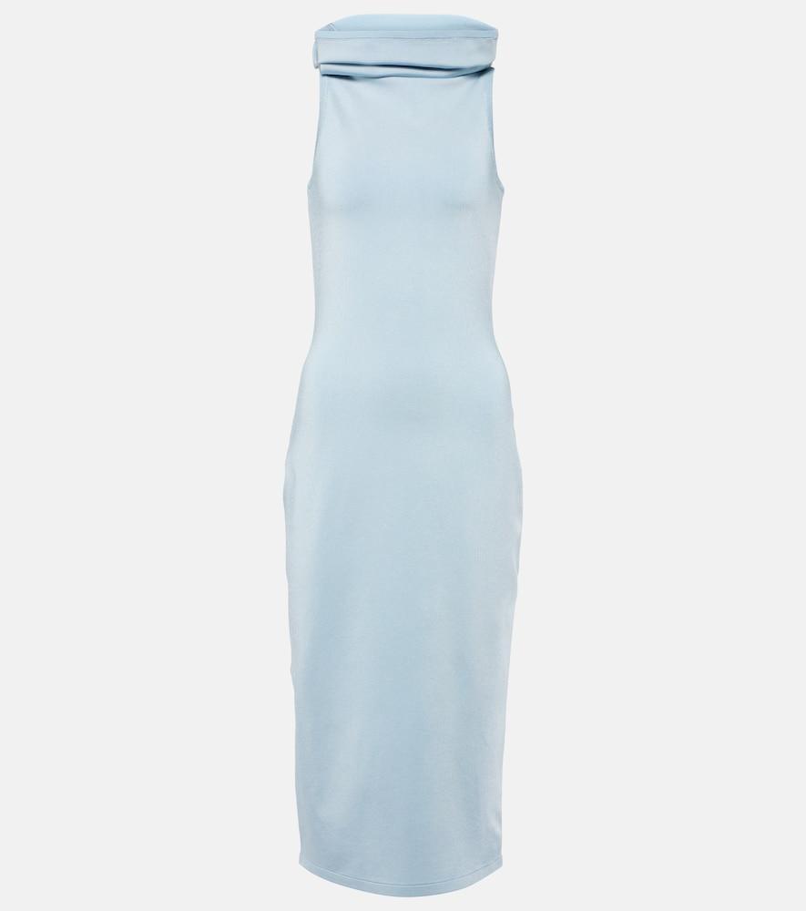 alaïa hooded jersey midi dress