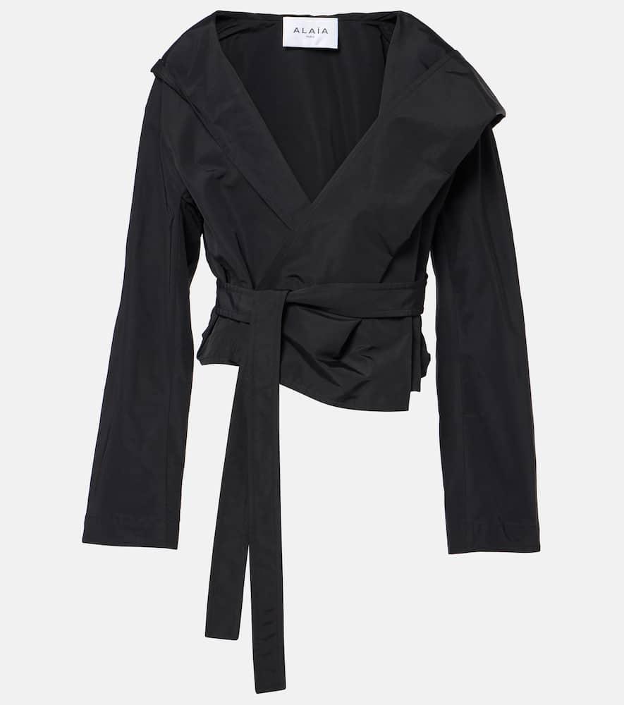 alaïa hooded wrap jacket