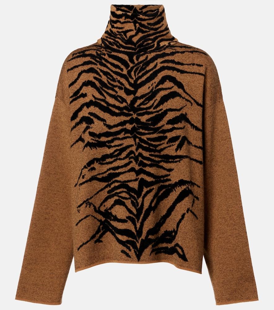 alaïa jacquard turtleneck sweater