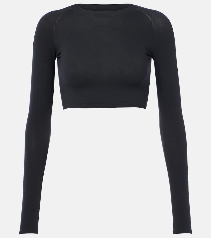 alaïa jersey crop top