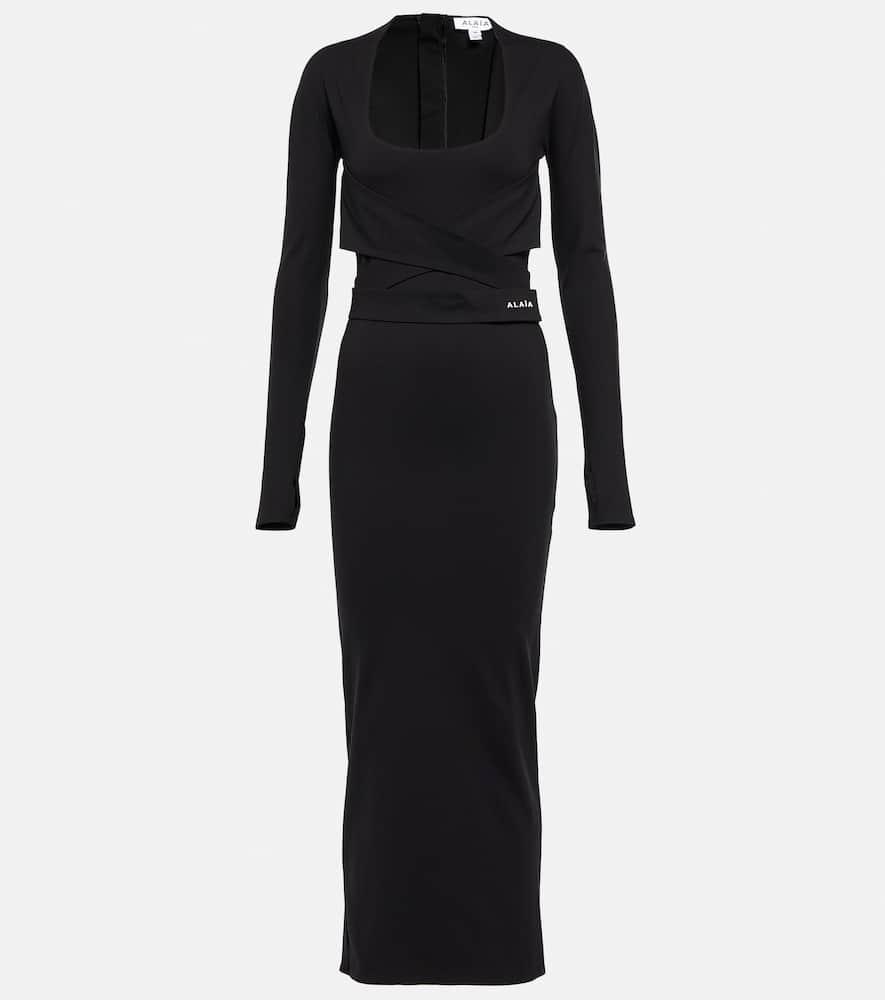 alaïa jersey midi dress