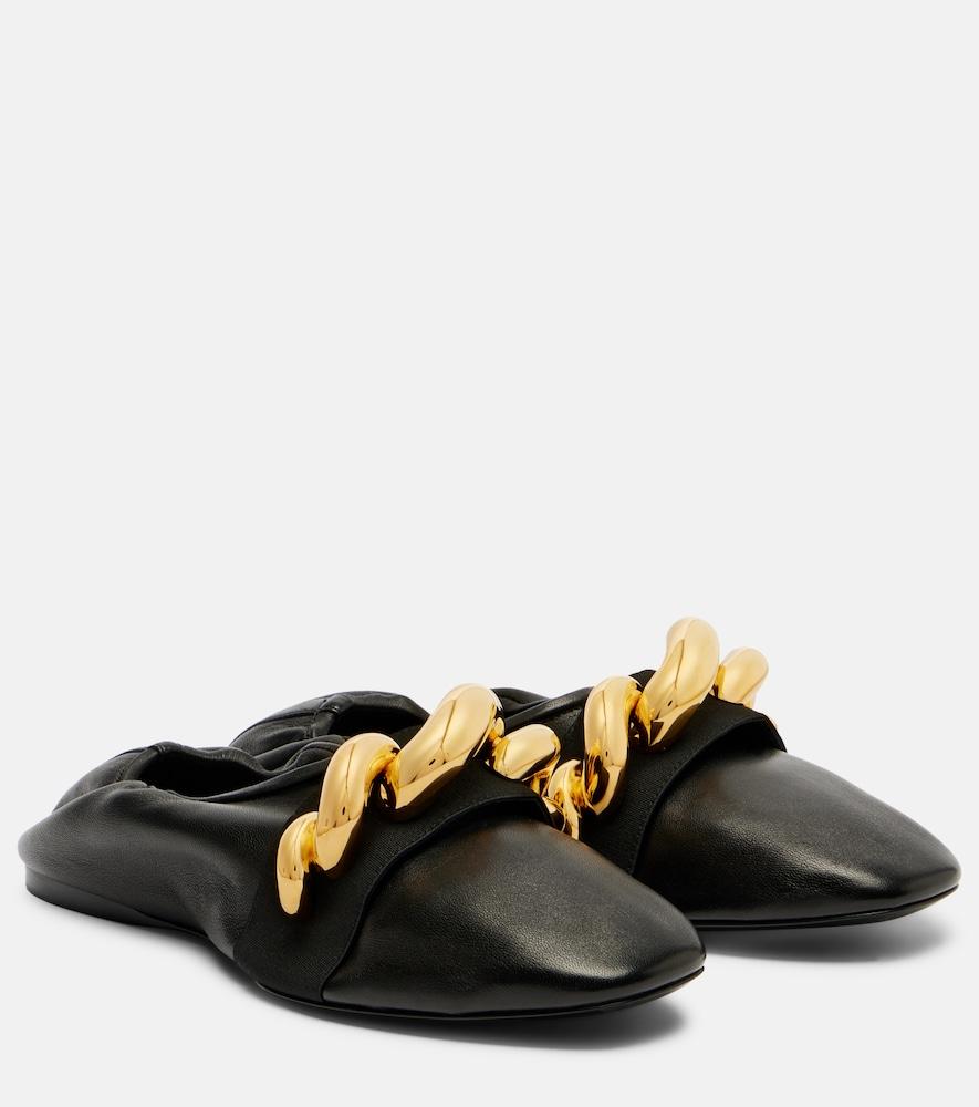 alaïa jewel embellished leather ballet flats