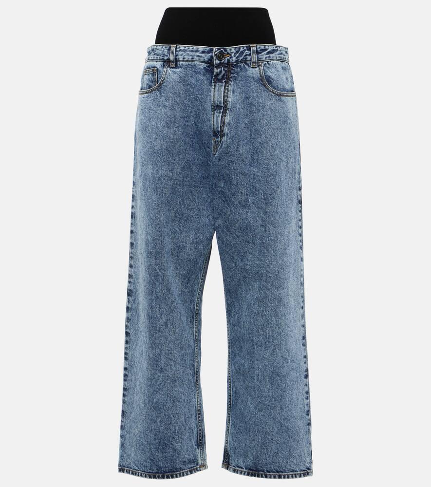 alaïa knit band straight jeans