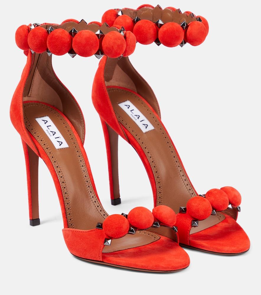 alaïa la bombe 100 suede sandals
