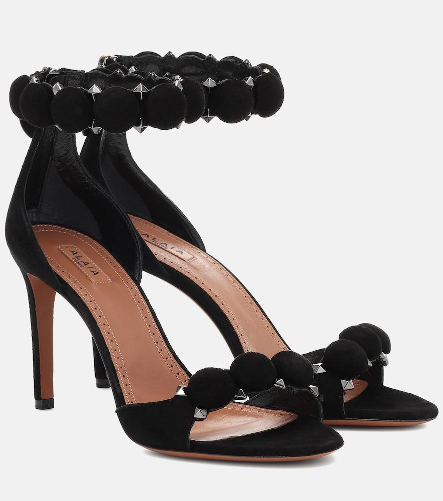 alaïa la bombe 90 suede sandals