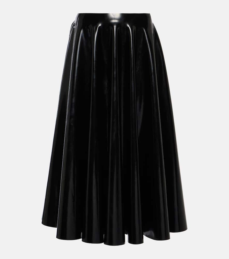 alaïa latex midi skirt