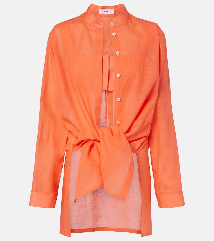 alaïa layered cotton and linen shirt