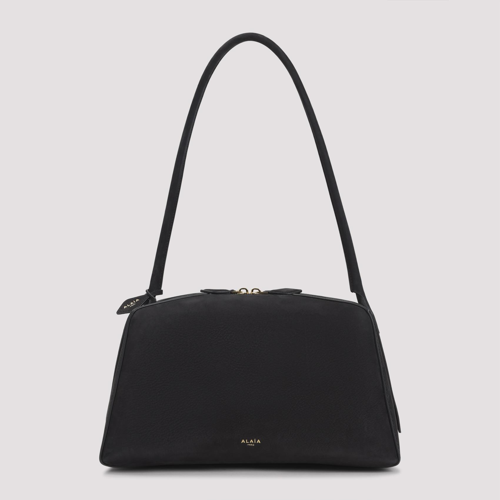 alaïa le bouledogue shoulder bag black suede calf leather - women