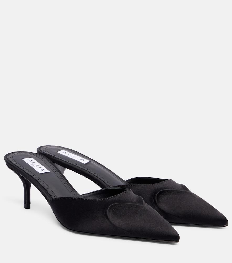alaïa le caur 3d 55 satin mules