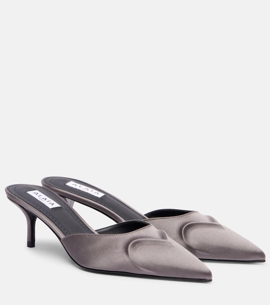 alaïa le caur 3d 55 satin mules