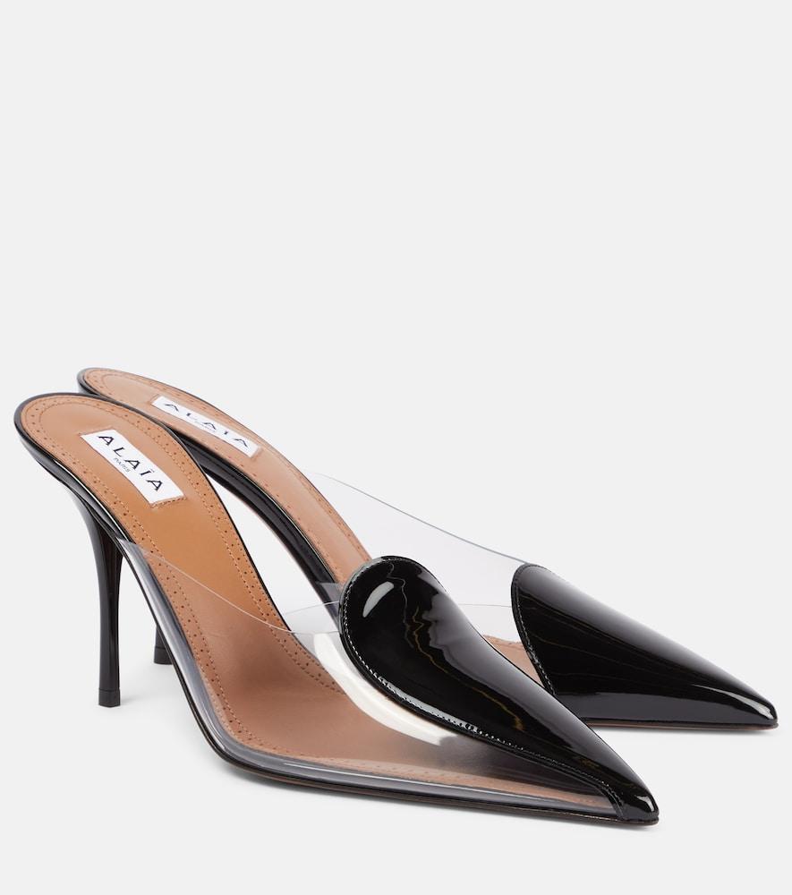 alaïa le caur abstrait 90 patent leather mules