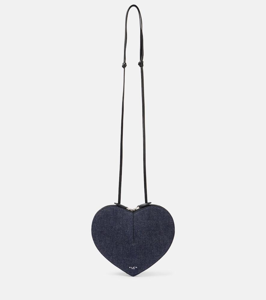 alaïa le caur denim shoulder bag