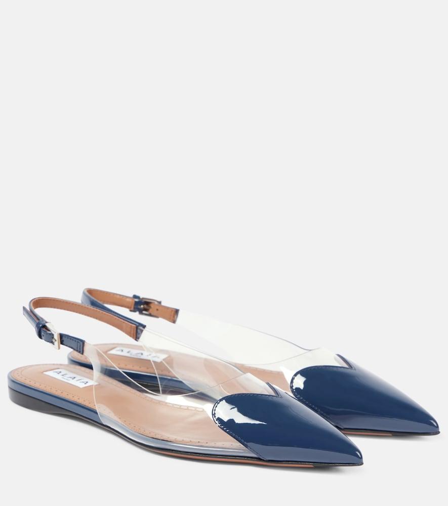 alaïa le caur patent leather and pu slingback flats