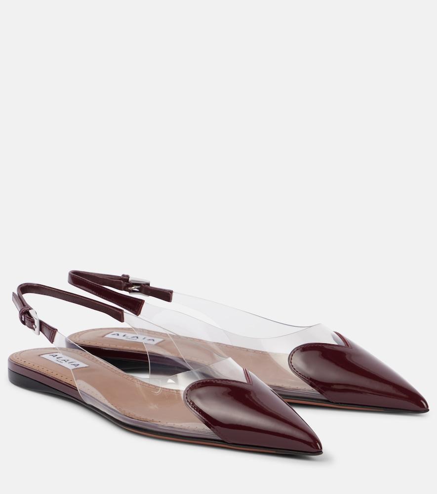 alaïa le caur patent leather and pu slingback flats