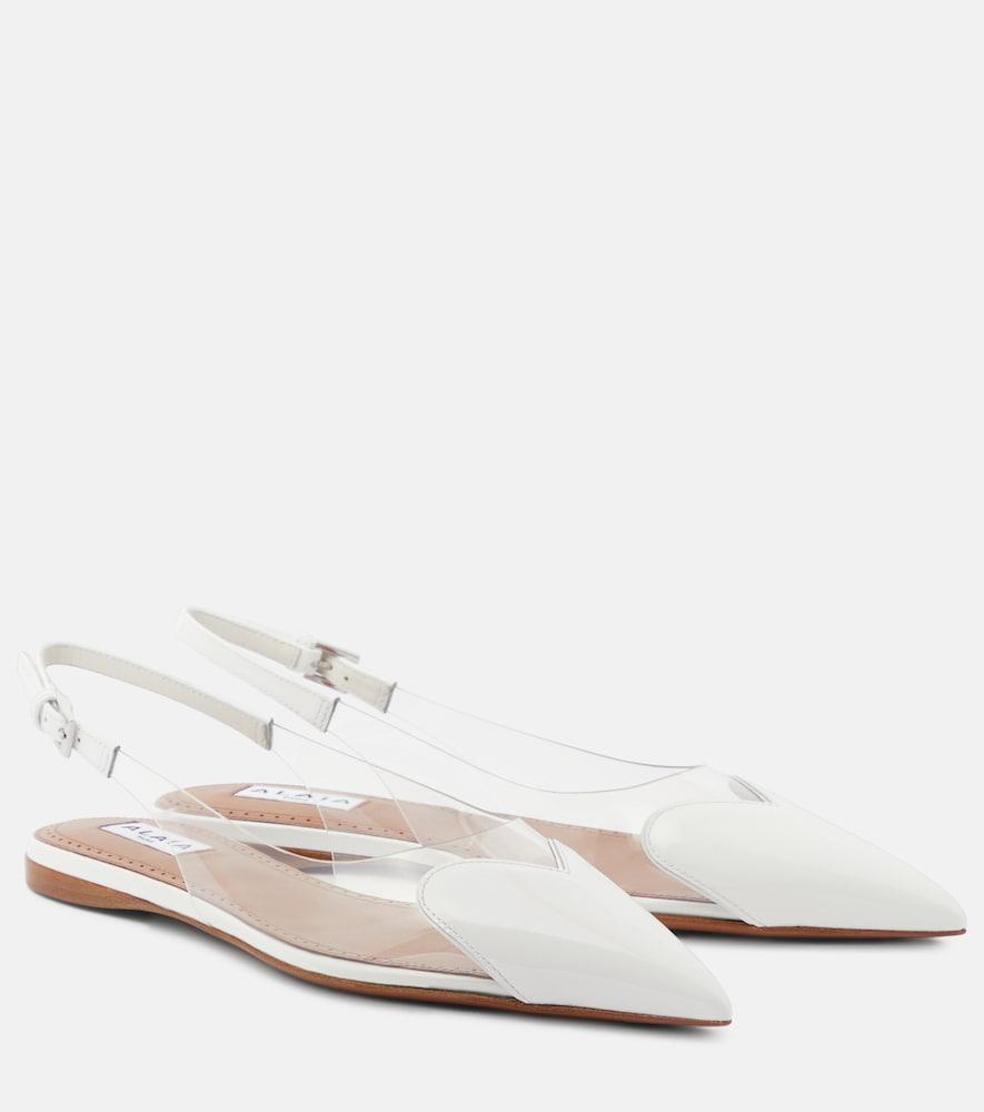 alaïa le caur patent leather and pu slingback flats