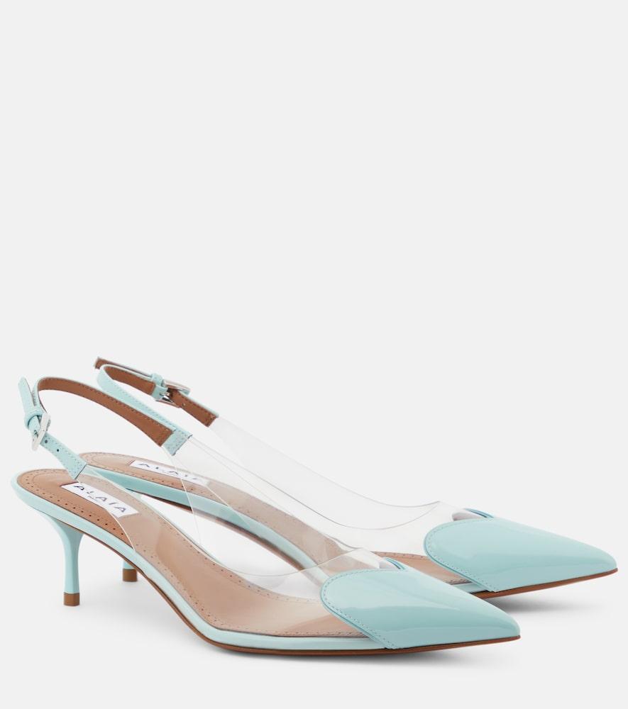 alaïa le caur patent leather and pu slingback pumps