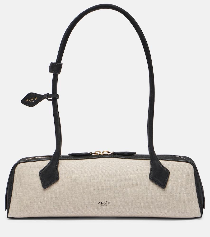 alaïa le teckel medium canvas shoulder bag