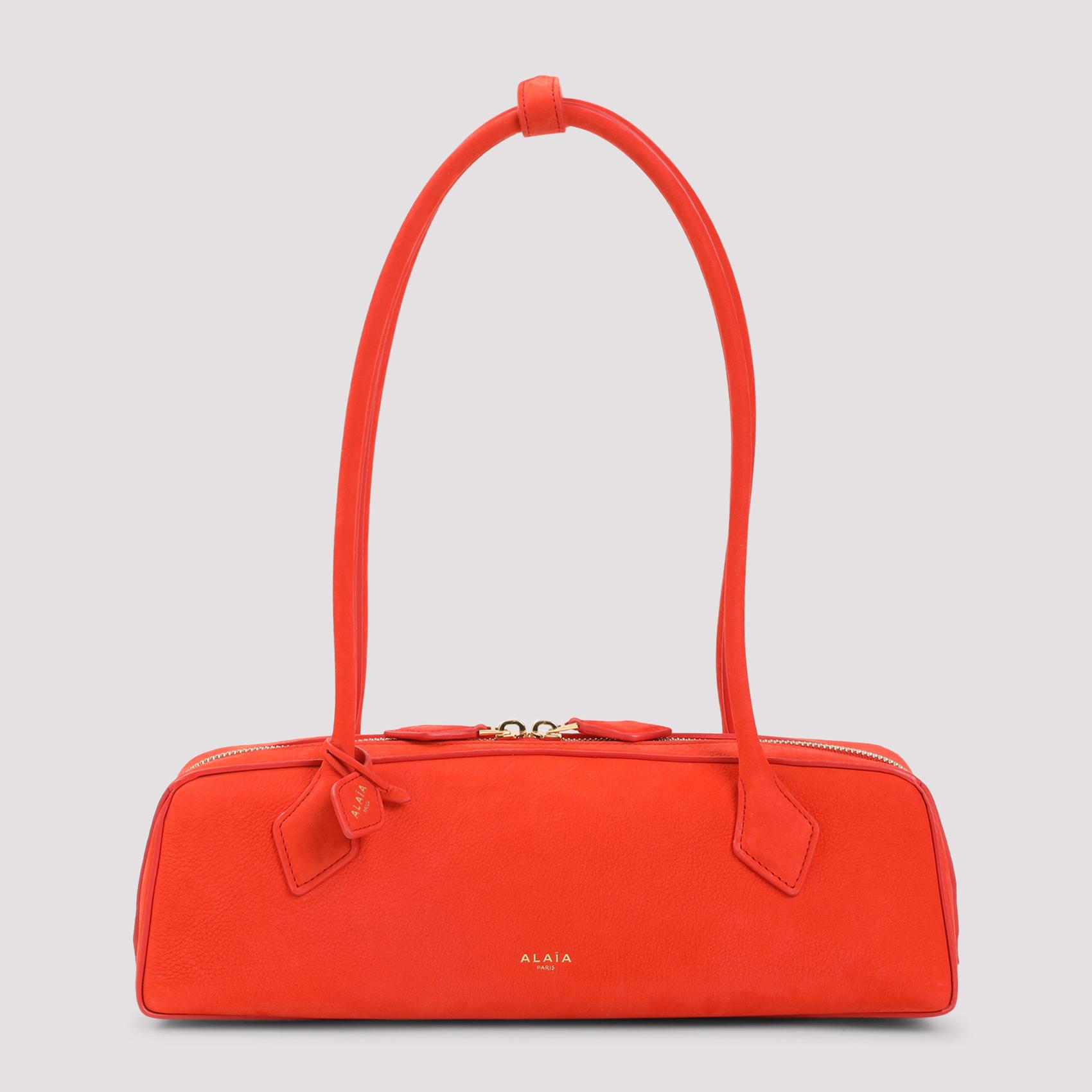 alaïa le teckel medium nabuck yellow & orange calf leather bag - women