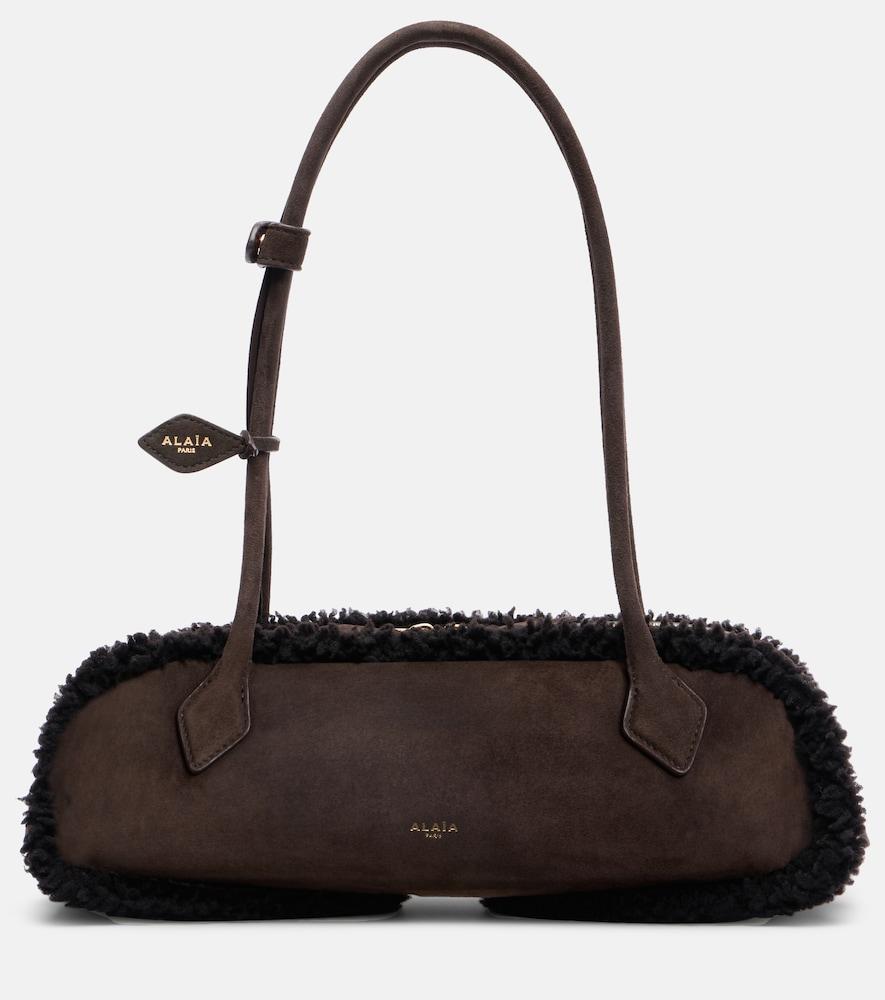 alaïa le teckel medium suede shoulder bag