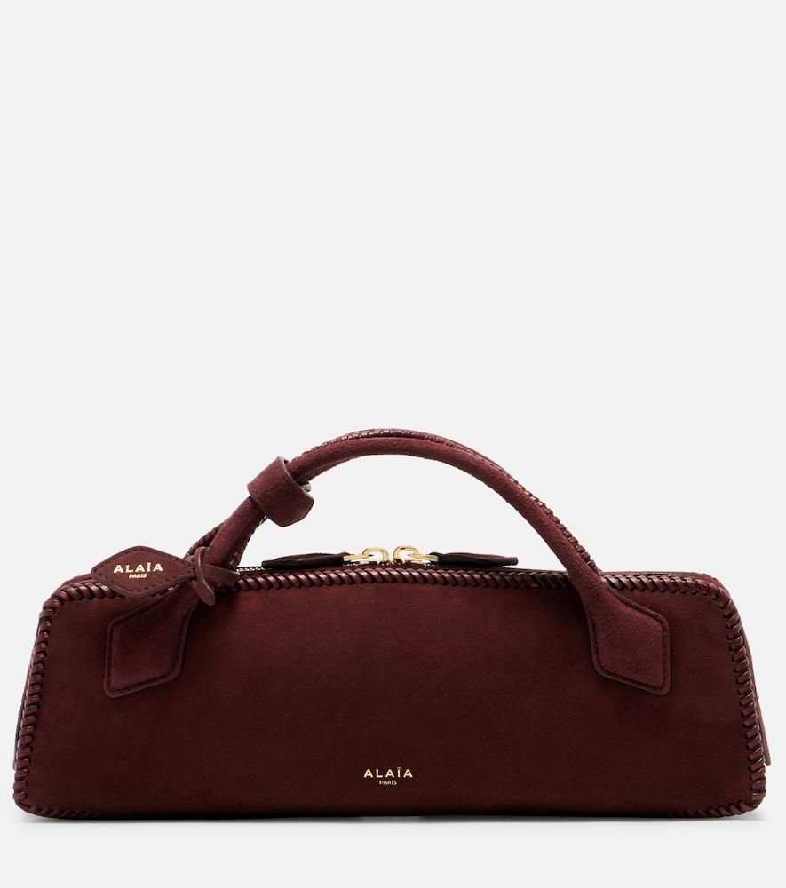 alaïa le teckel small suede clutch