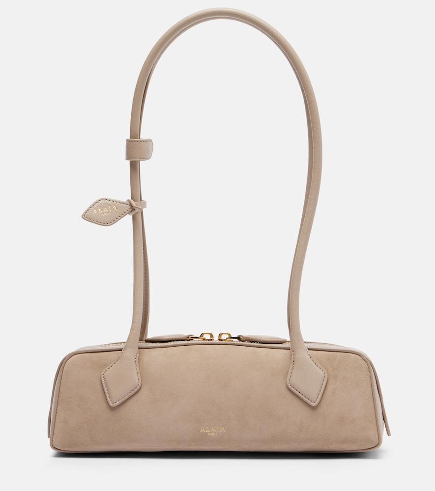 alaïa le teckel small suede shoulder bag