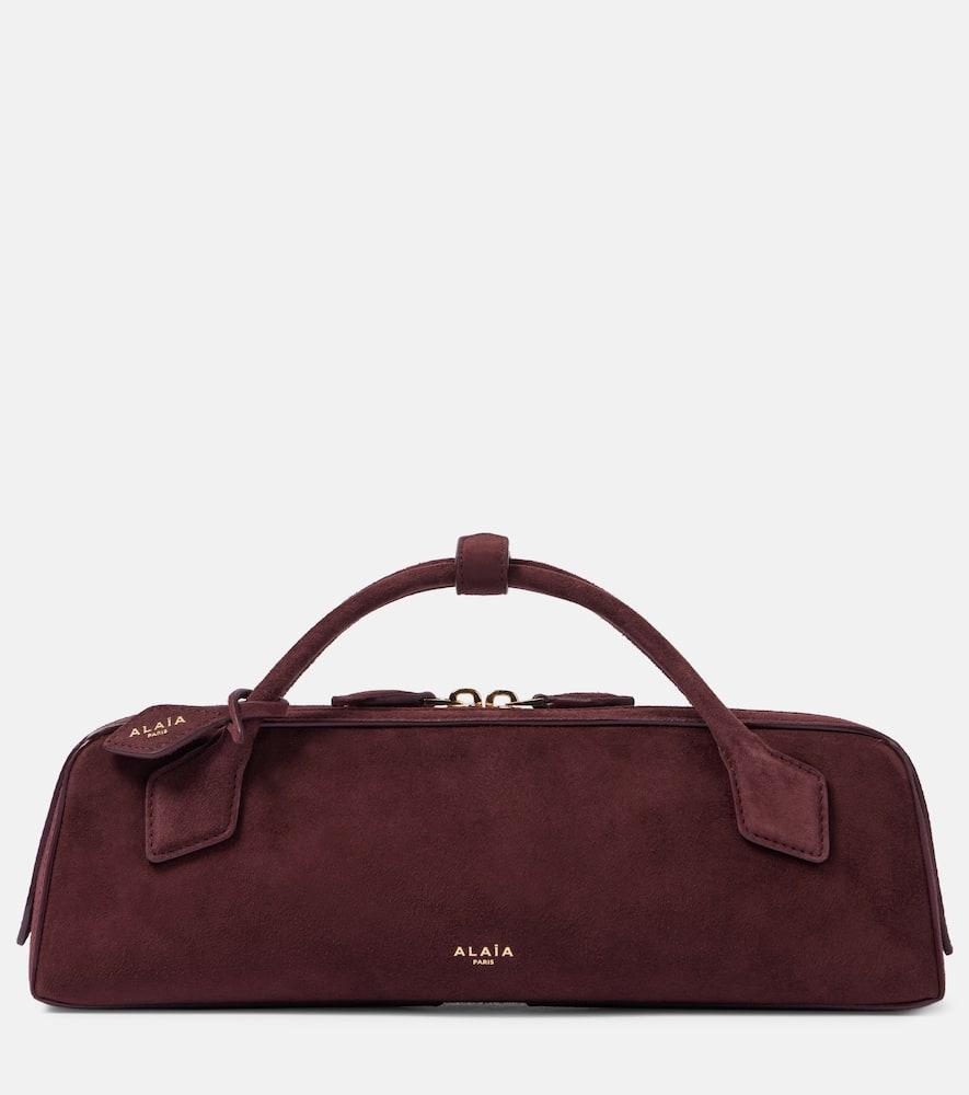 alaïa le teckel suede clutch