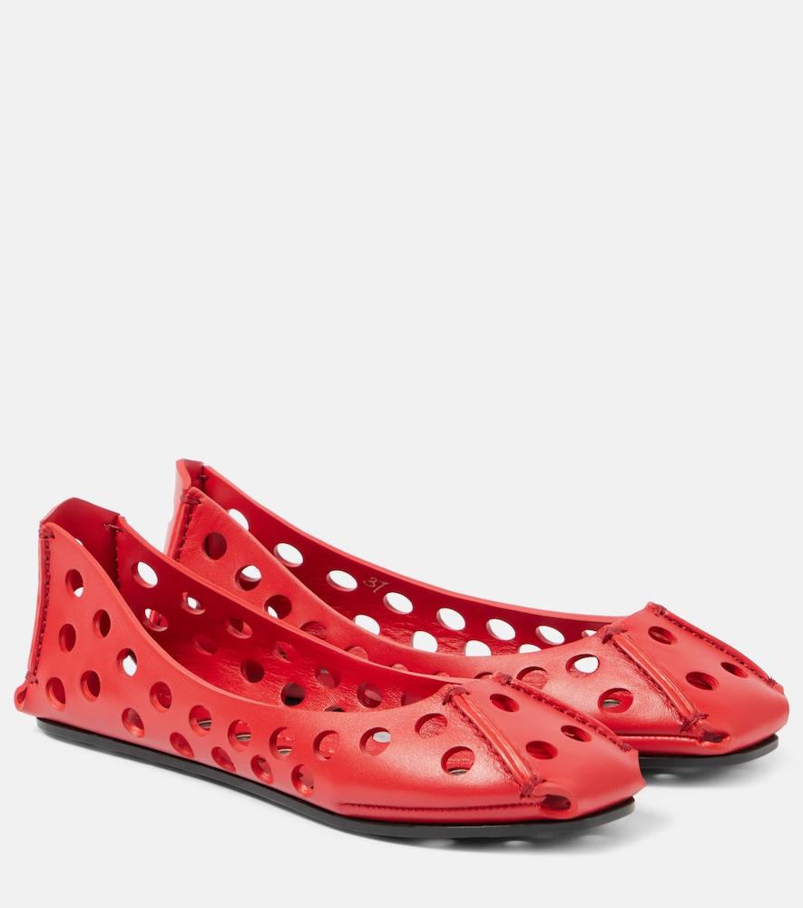 alaïa leather ballet flats