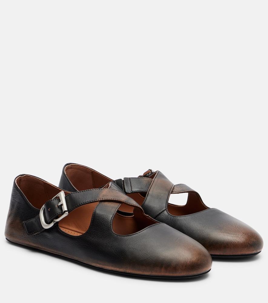 alaïa leather ballet flats