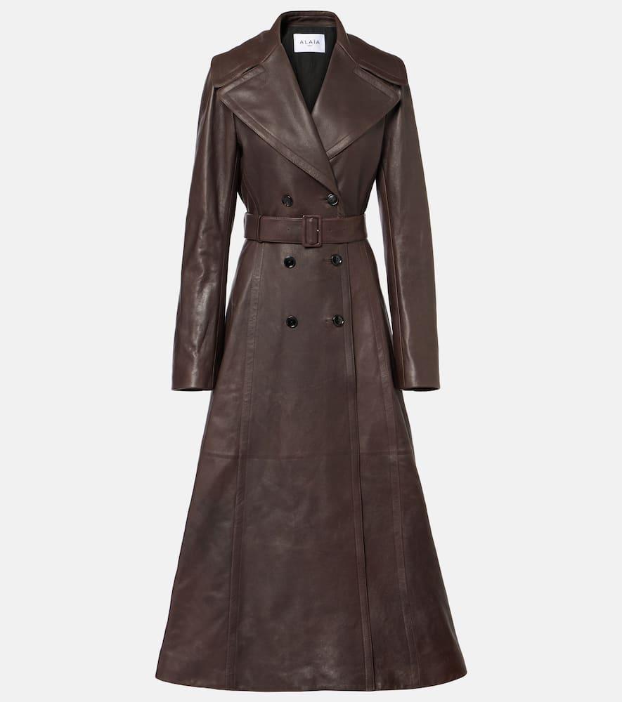 alaïa leather coat