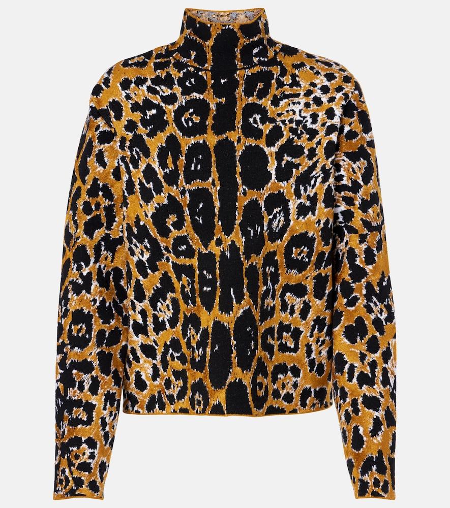 alaïa leopard jacquard sweater