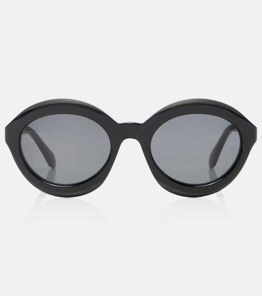 alaïa lettering logo round sunglasses