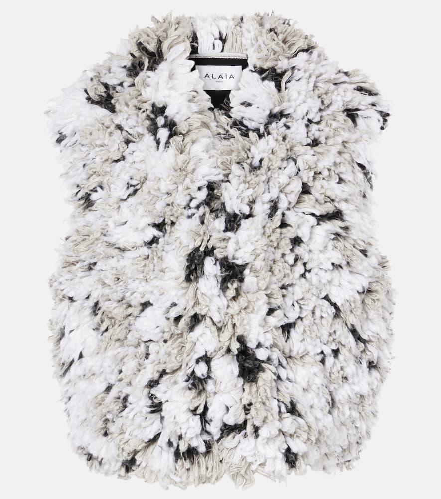 alaïa lynx faux shearling jacquard vest