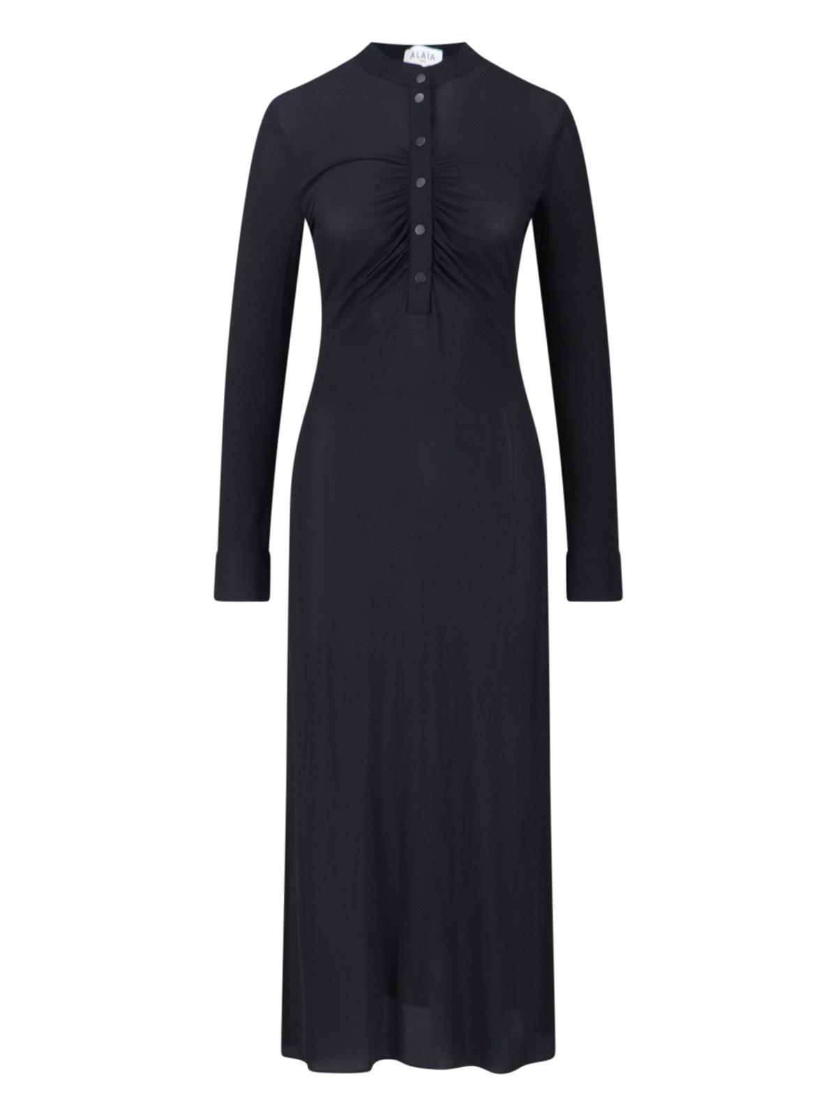 alaïa maxi dress with ruffles