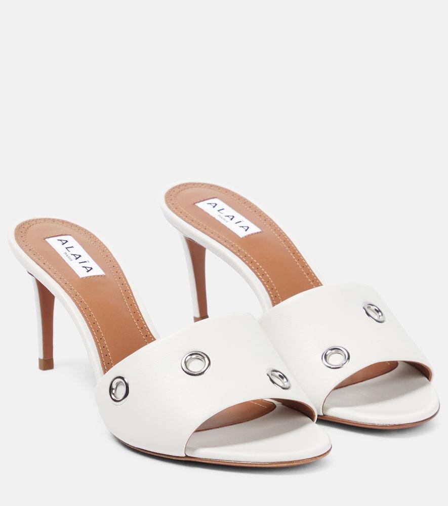 alaïa oeillets embellished leather sandals