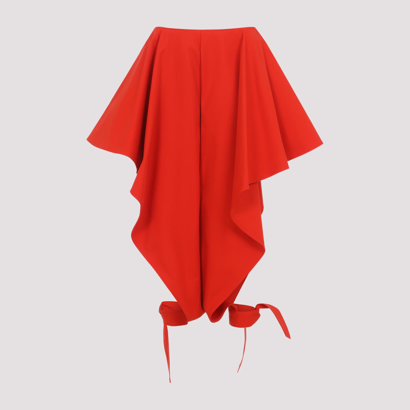 alaïa panelled pants red cotton - women