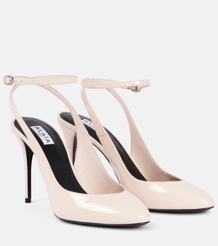 alaïa patent leather slingback pumps