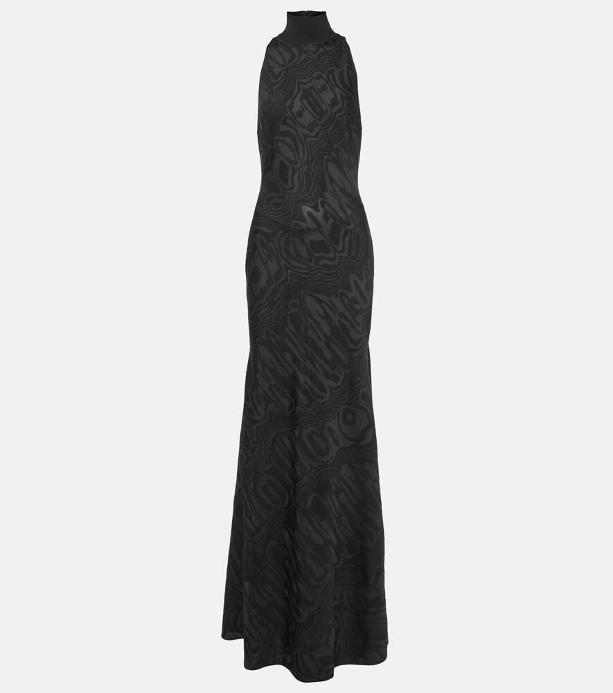 alaïa patterned turtleneck gown