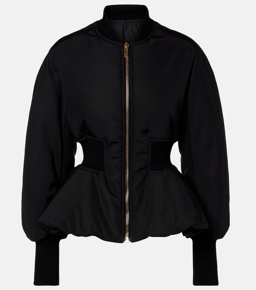 alaïa peplum bomber jacket