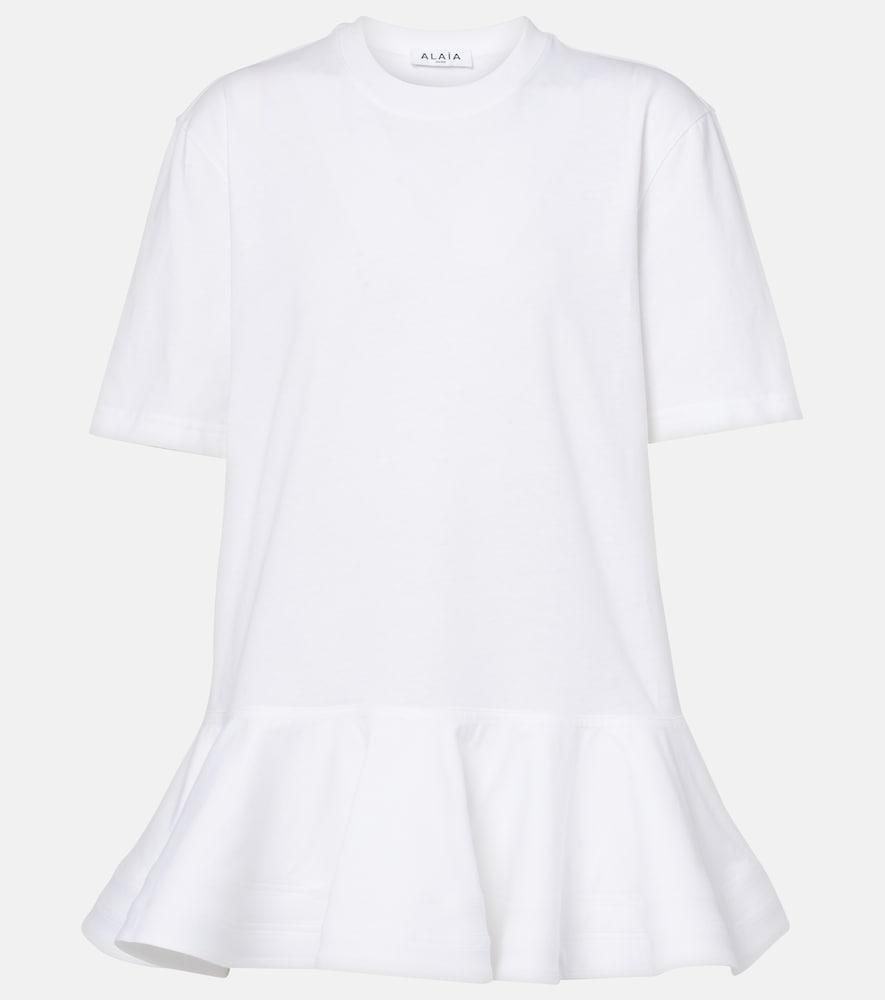 alaïa peplum cotton jersey t