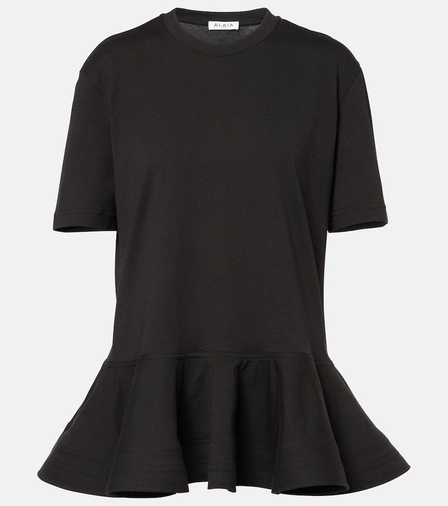 alaïa peplum cotton jersey t