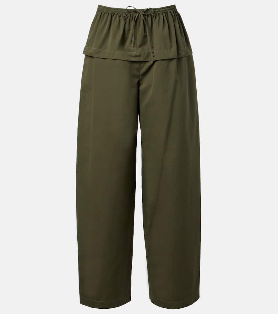 alaïa peplum cotton tapered pants