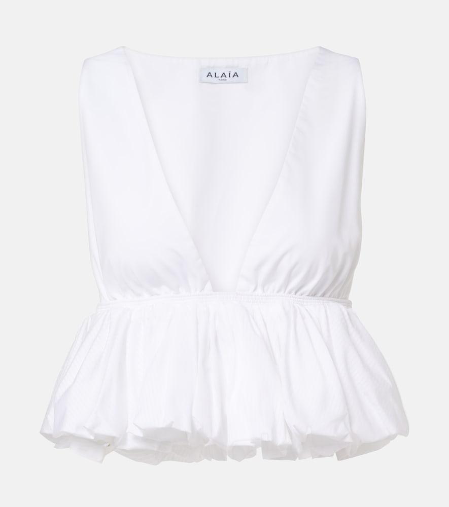alaïa peplum cotton top