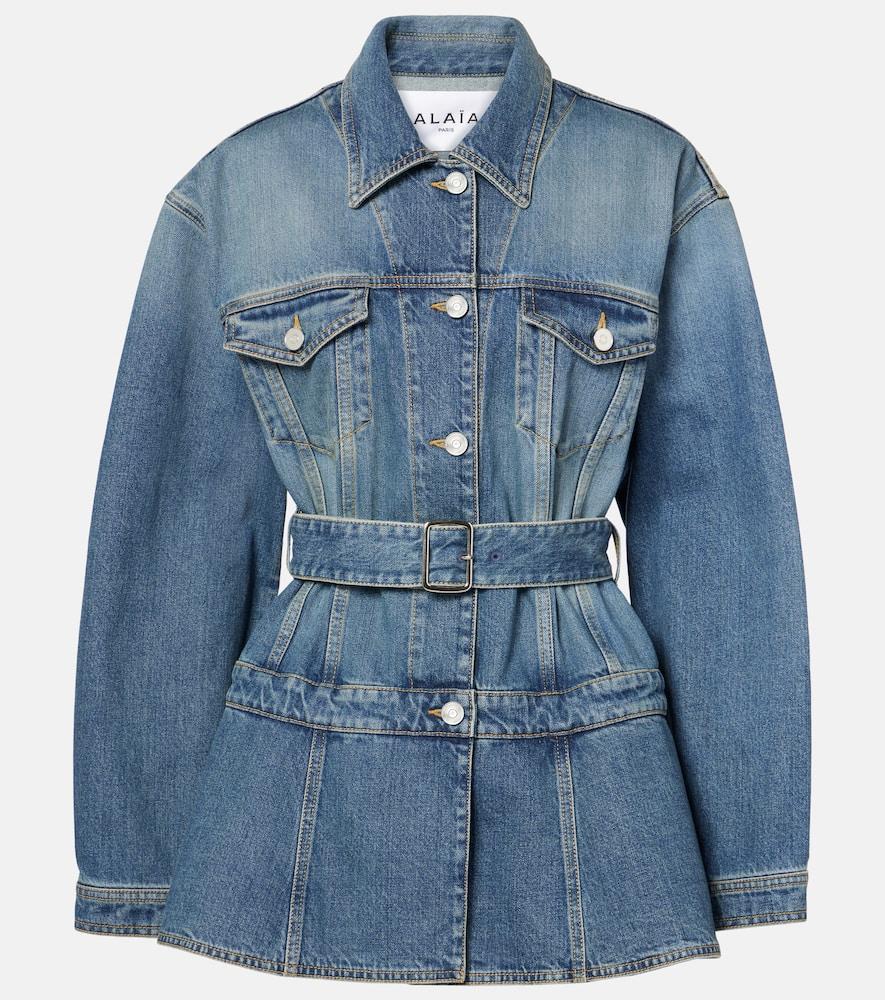 alaïa peplum denim jacket
