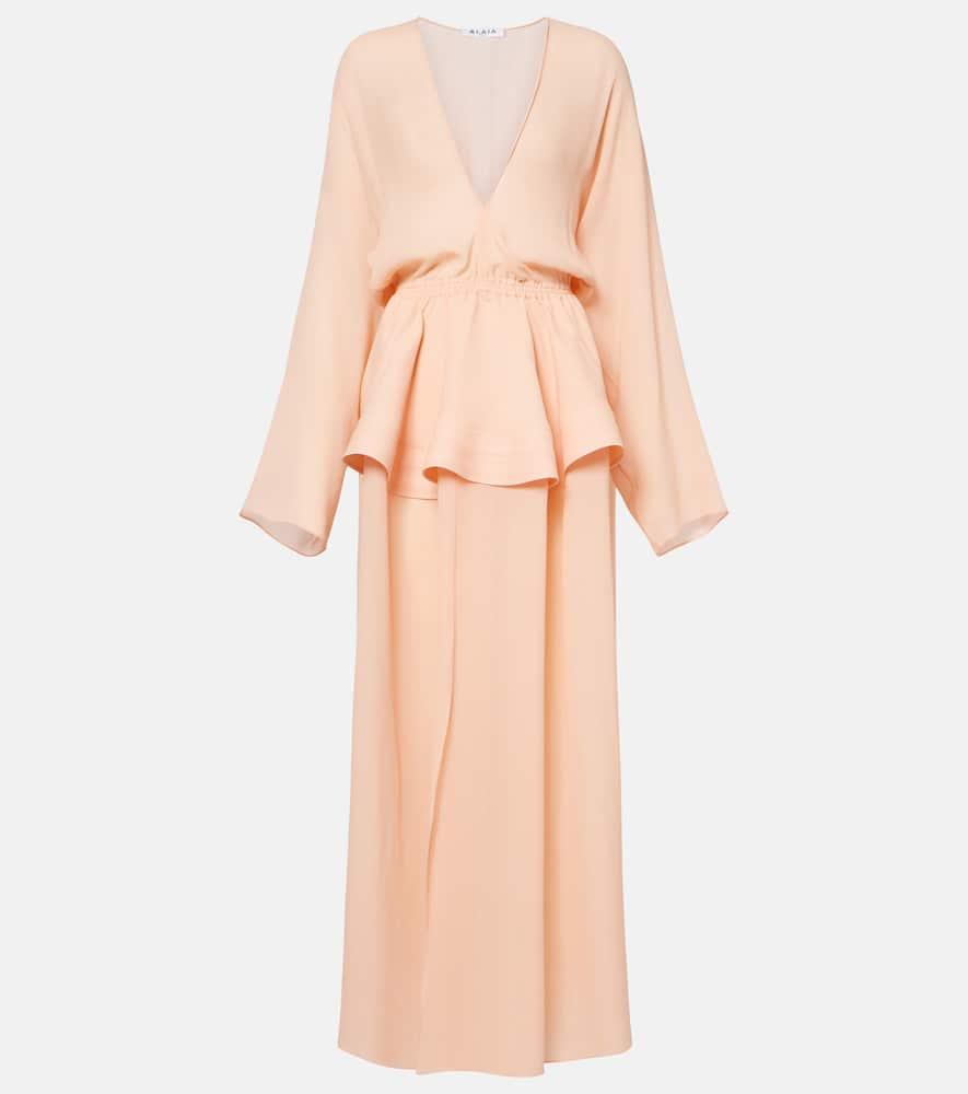 alaïa peplum georgette maxi dress