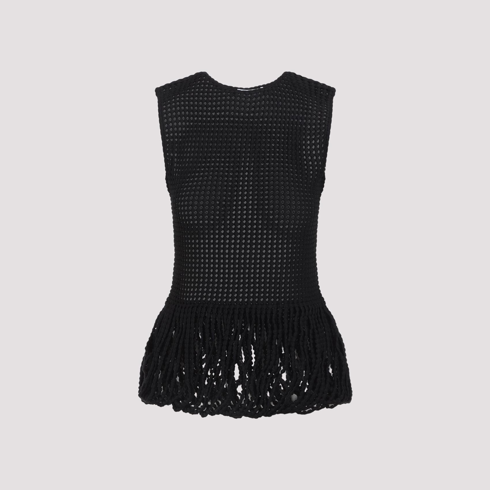 alaïa peplum tank top black - women