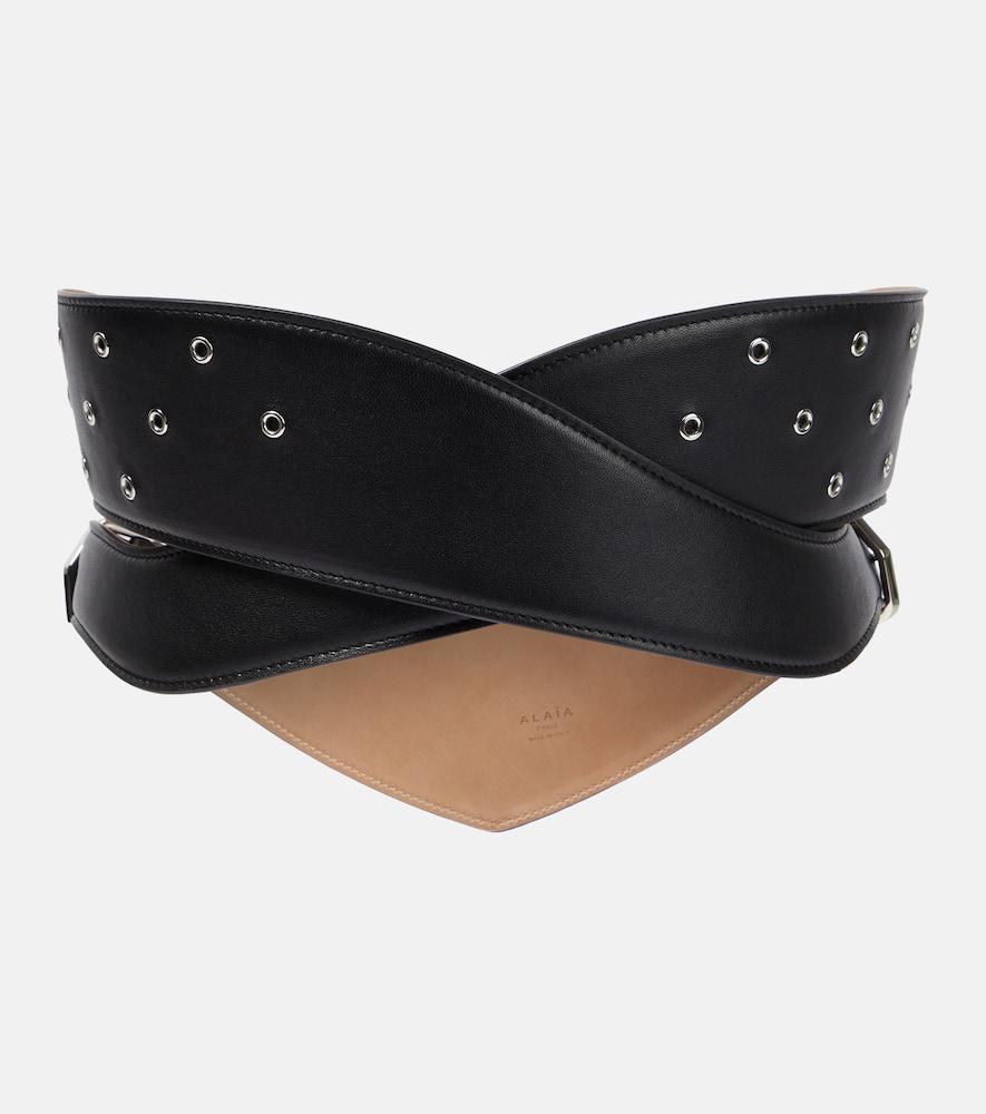 alaïa perforated leather belt