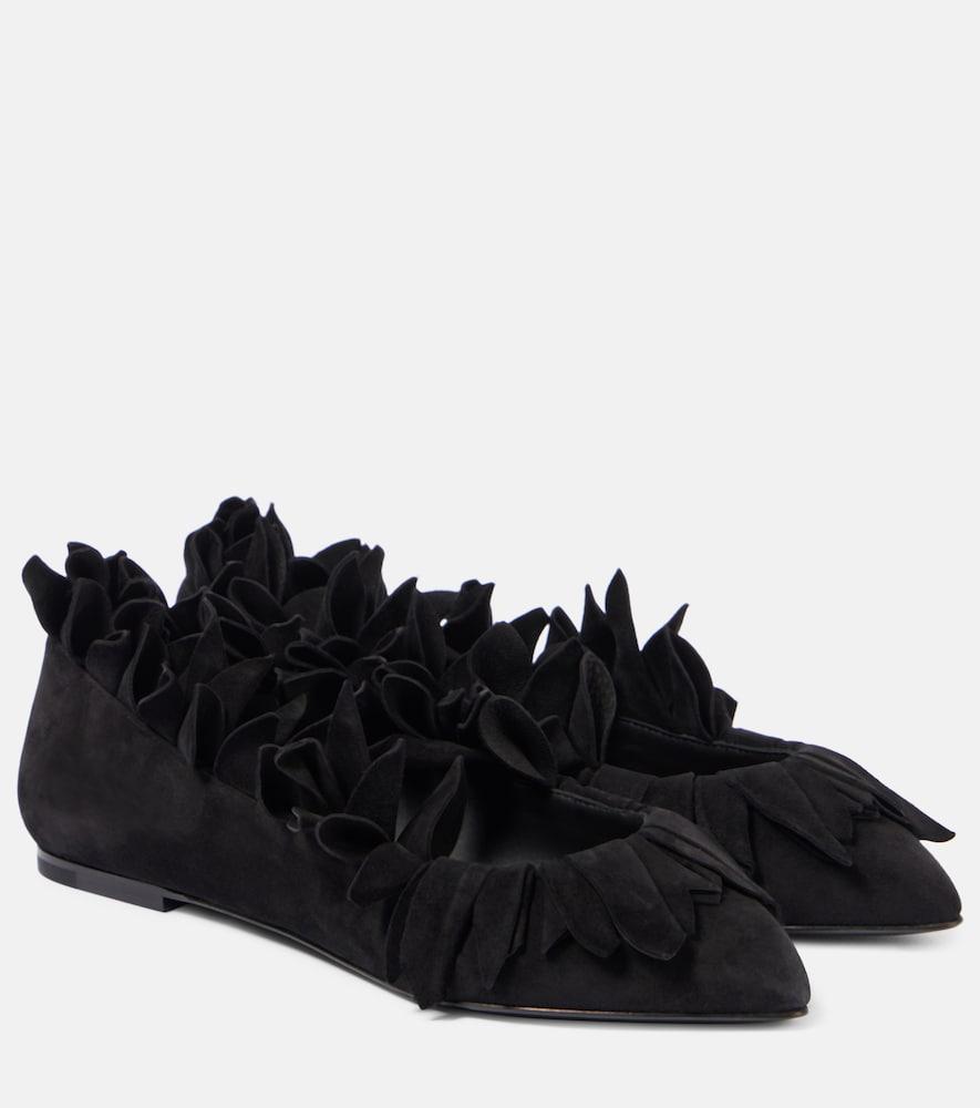 alaïa petal suede ballet flats