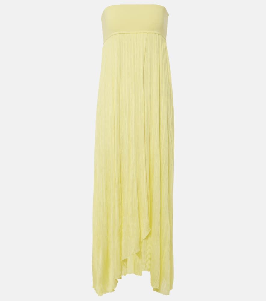 alaïa pleated bustier dress