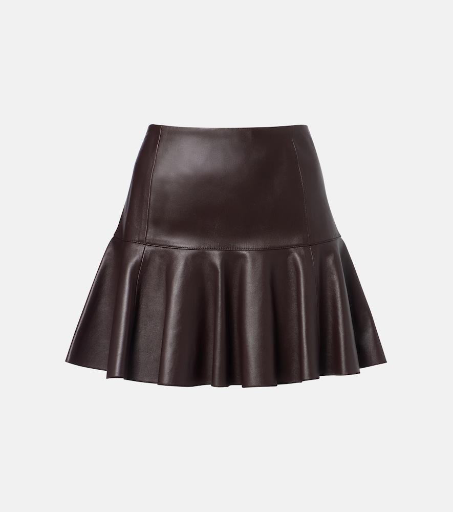 alaïa pleated leather miniskirt