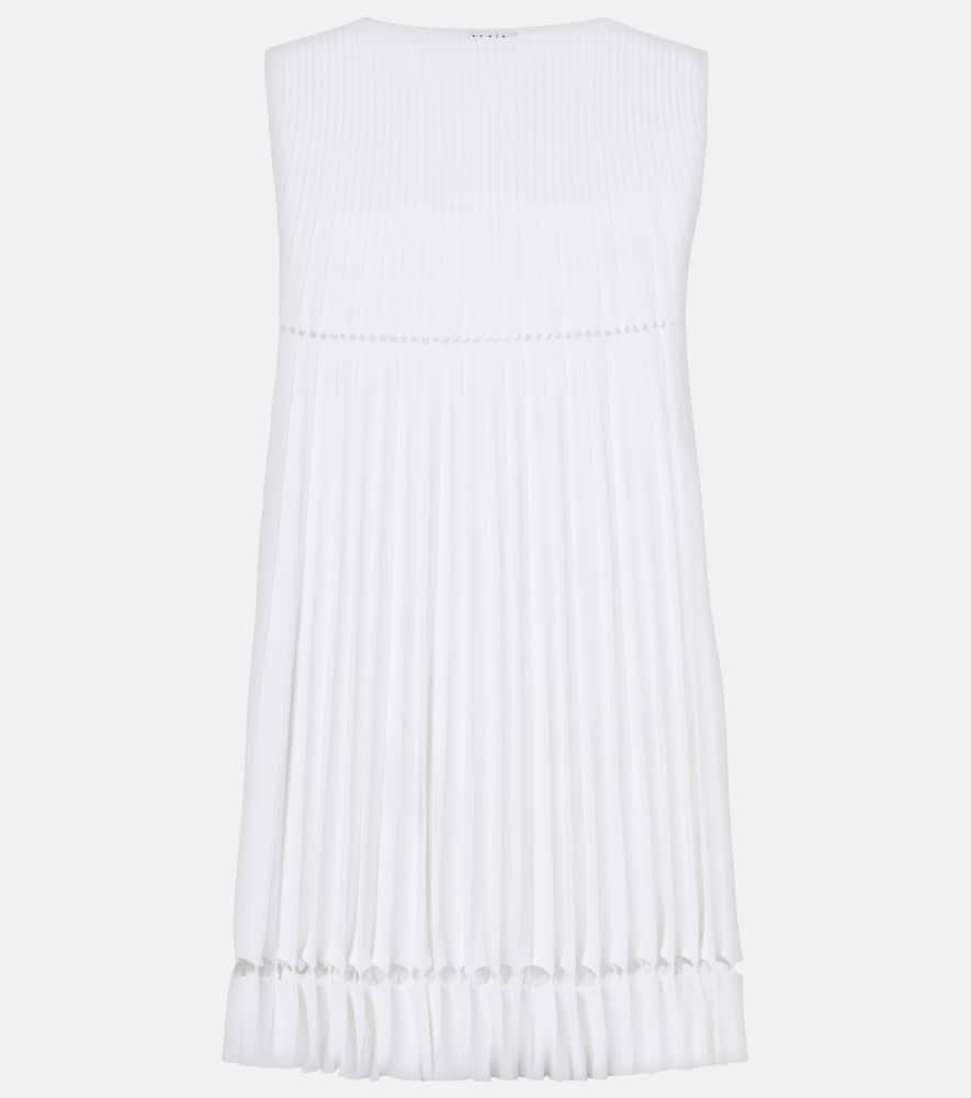 alaïa plissé pointelle minidress